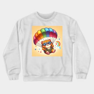 Rainbow parachute cat Crewneck Sweatshirt